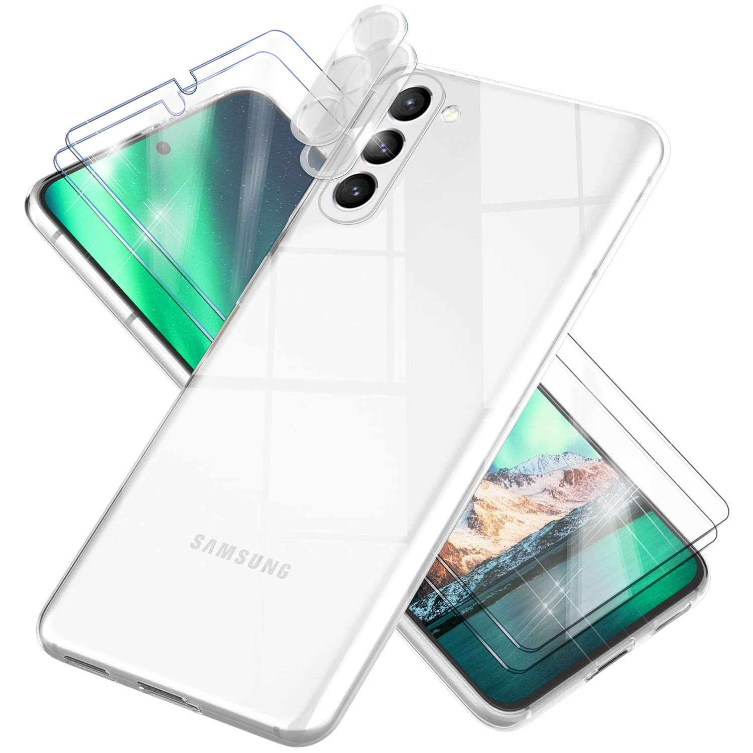 NALIA Klare & Display- Backcover, mit Galaxy Samsung, Silikon Transparent Hülle S23 Kameraschutz, 2x Plus