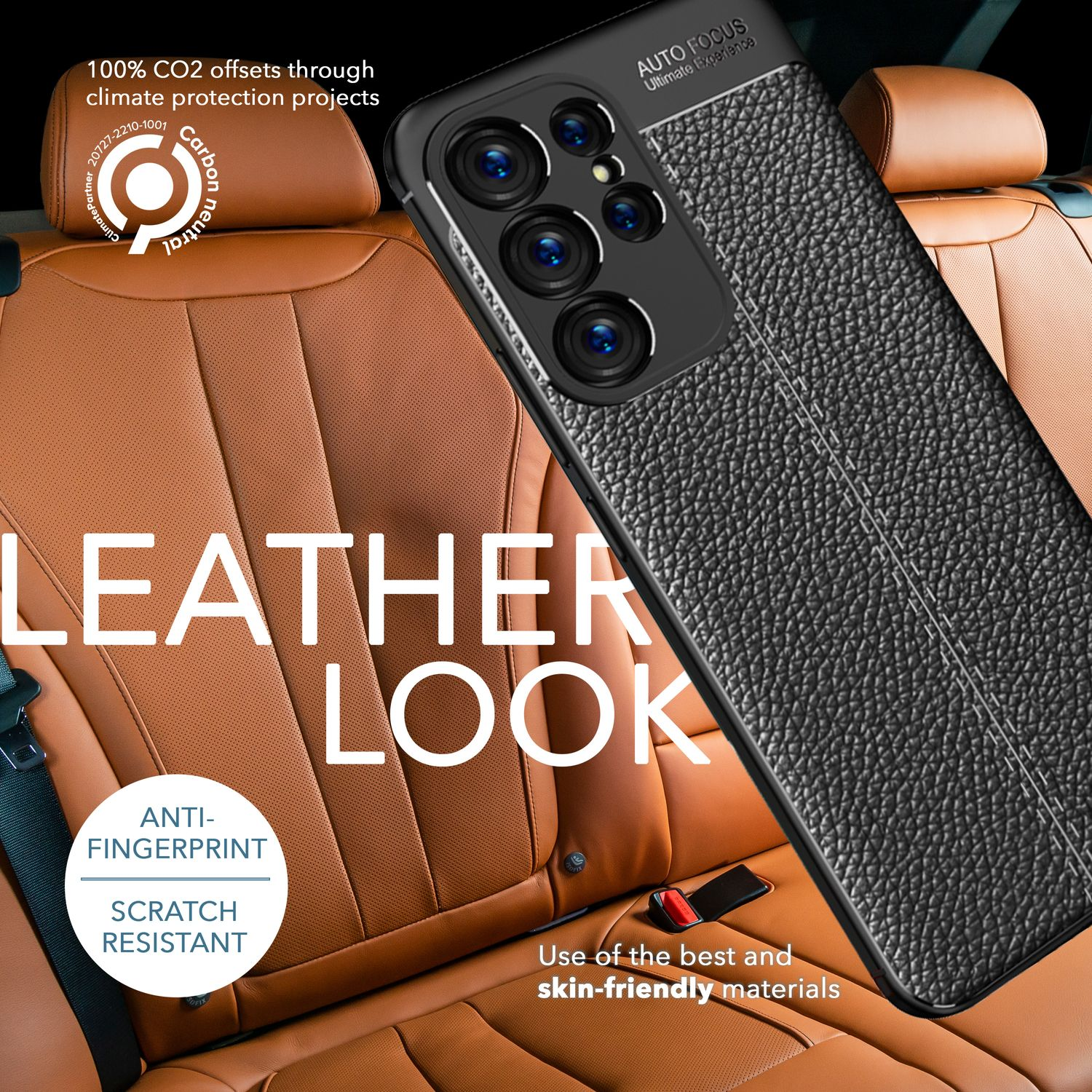 Samsung, 2x mit S23 Galaxy Leder-Look Backcover, Displayschutz, Schwarz NALIA Silikon Ultra, Hülle