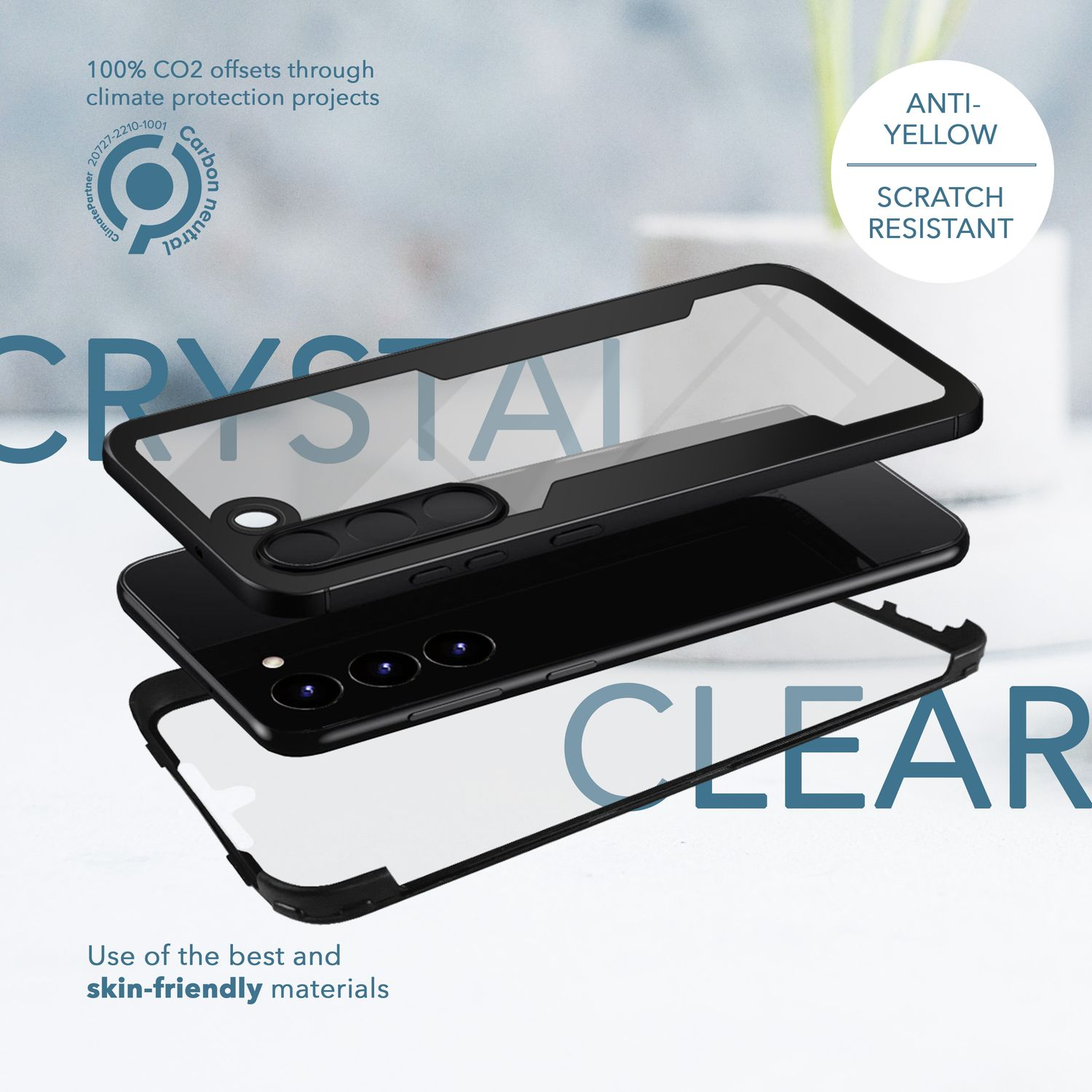 NALIA Klare 360 S23 Grad Full Galaxy Hybrid Transparent Cover, Hülle, Plus, Samsung