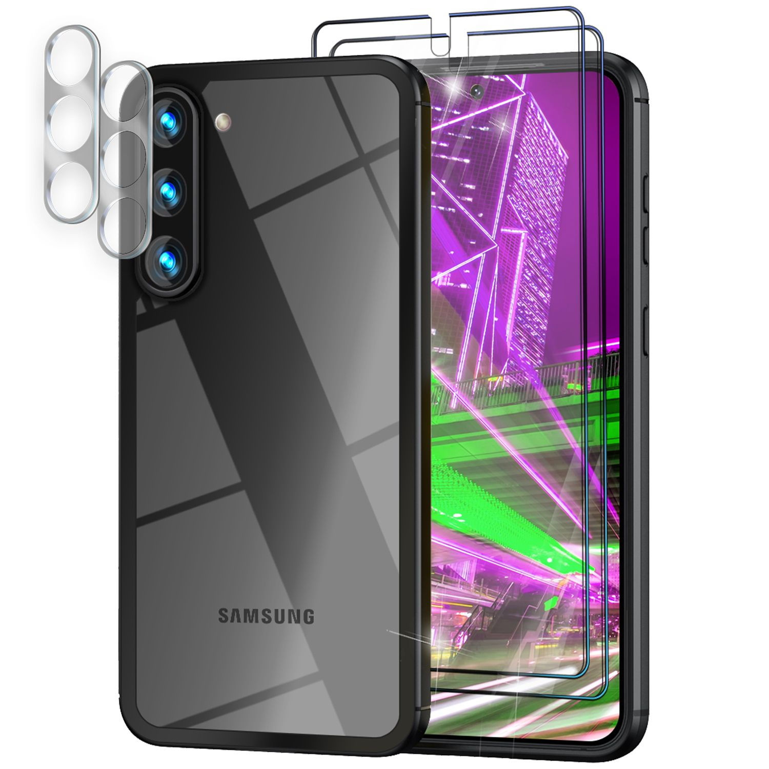 Kameraschutz, Hybrid Display- 2x Samsung, Galaxy NALIA mit Backcover, Transparent Hülle & Klare S23,
