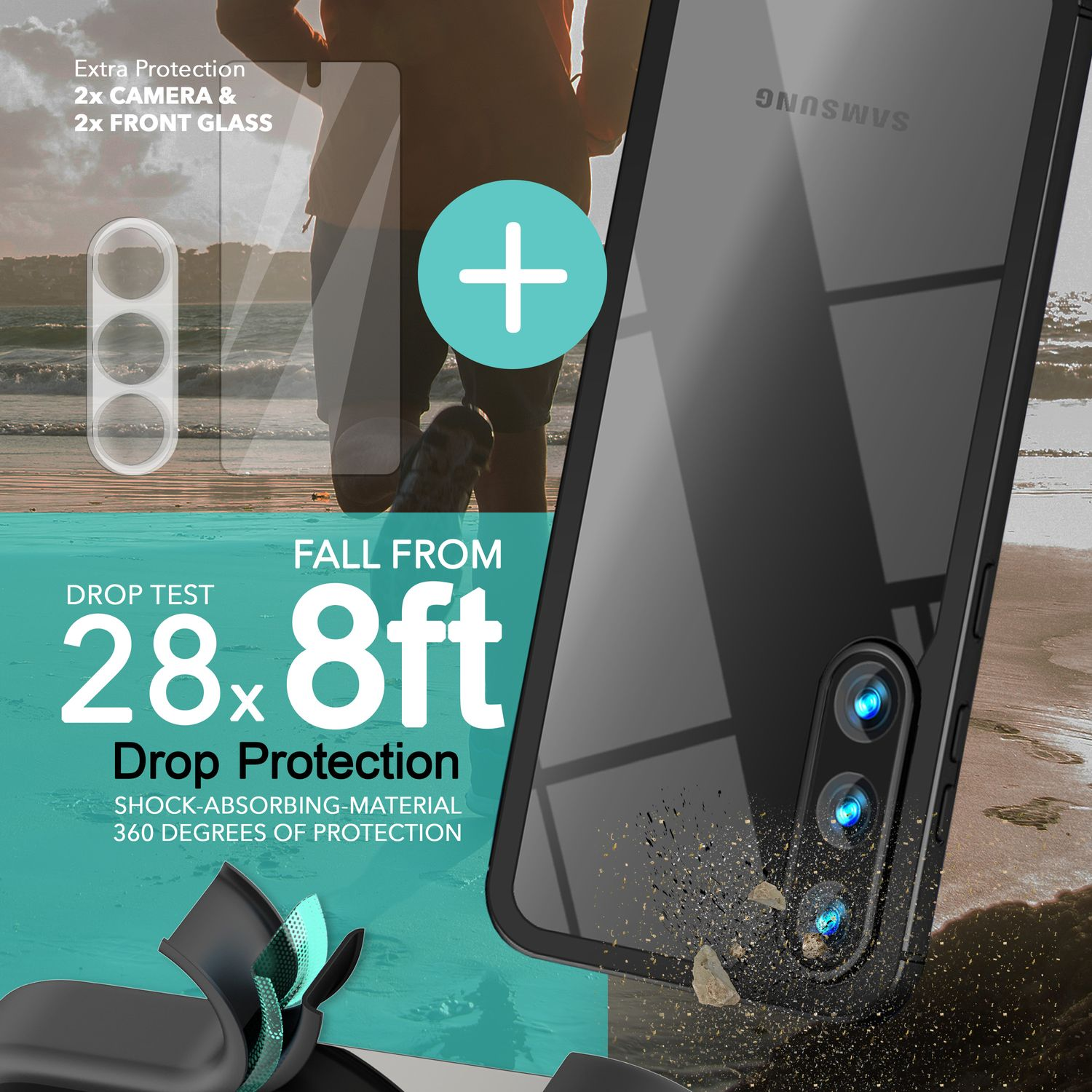 NALIA Klare Hybrid Hülle mit Transparent Kameraschutz, Display- Galaxy 2x Backcover, & S23, Samsung