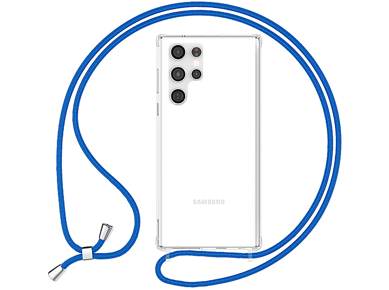 Backcover, Samsung, zum NALIA Kette Hybrid Ultra, Blau Klare Galaxy mit Hülle S23 Umhängen,