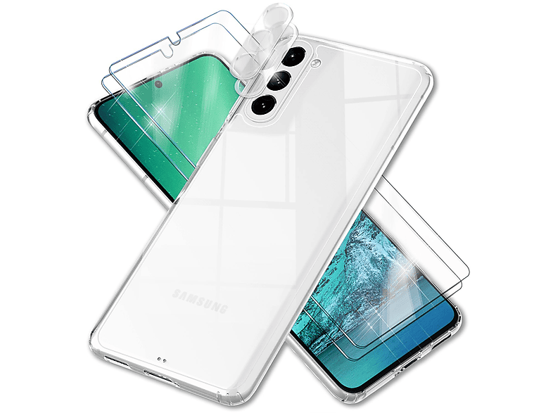 NALIA Klare Harte Hülle mit 2x Display & Kameraschutz, Backcover, Samsung, Galaxy S23