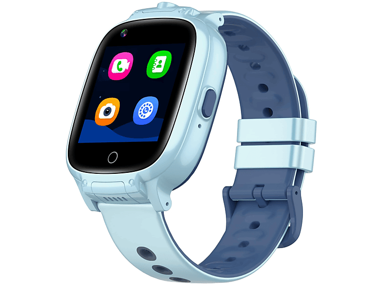 GARETT ELECTRONICS Garett Kids Stahl Blau Smartwatch 4G Gummi, Twin