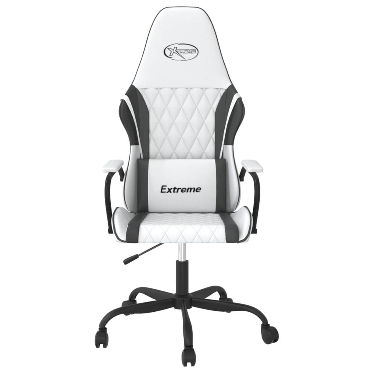 Ein weißer und schwarzer Gaming-Stuhl mit dem Wort 'Extreme'.