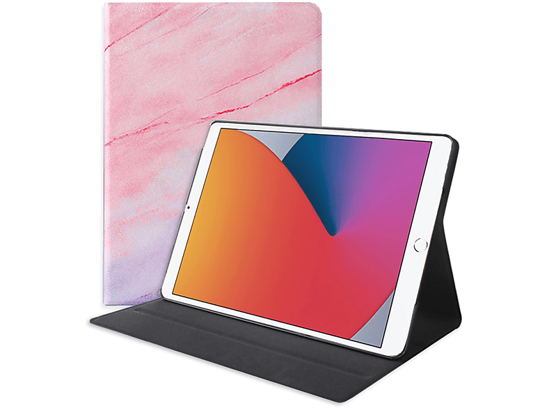 LOBWERK Hülle Schutzhülle Bookcover für Apple iPad 10.2 2019/2020/2021 10.2 Zoll Kunststoff, Rosa