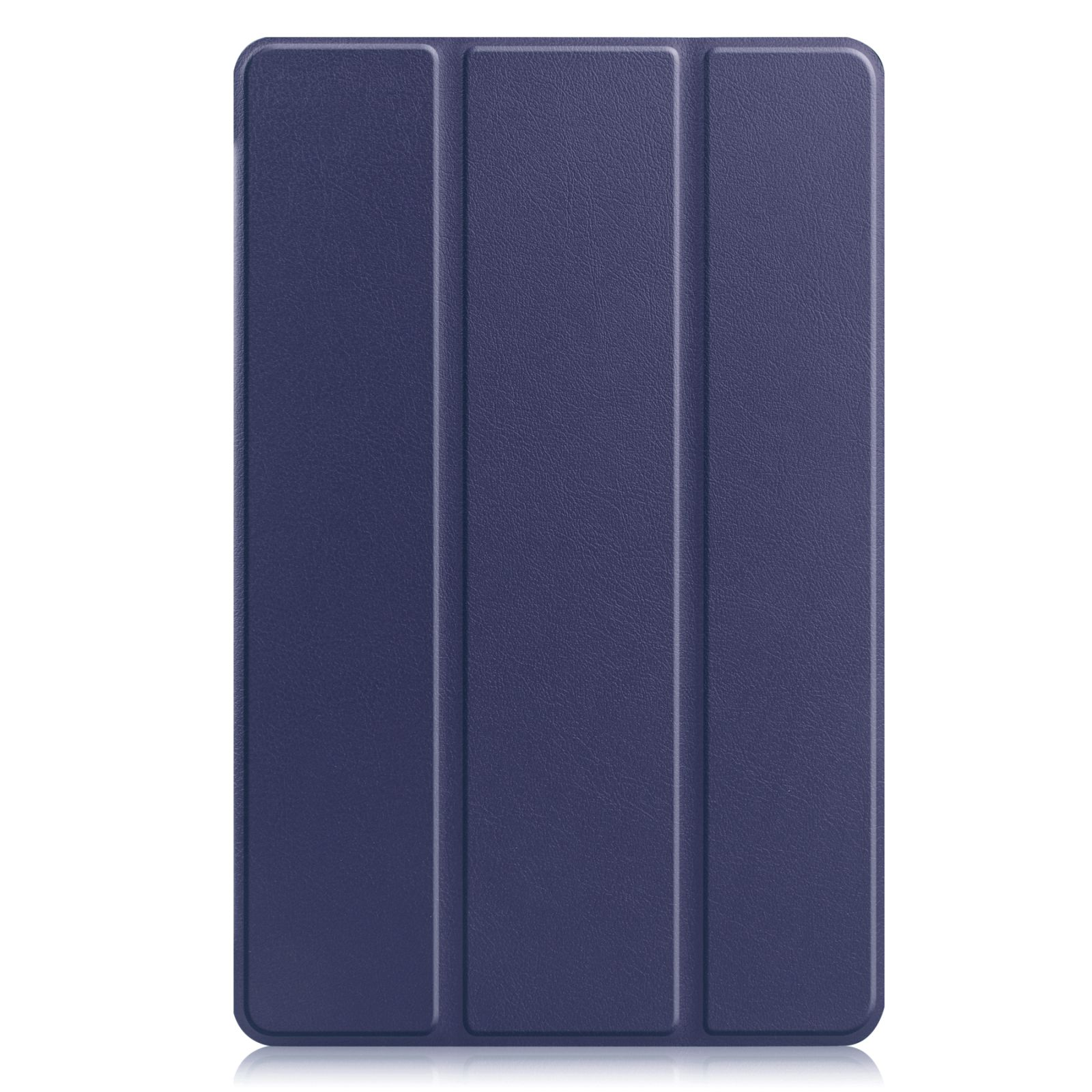 Geschlossene dunkelblaue Tablet-Hülle.
