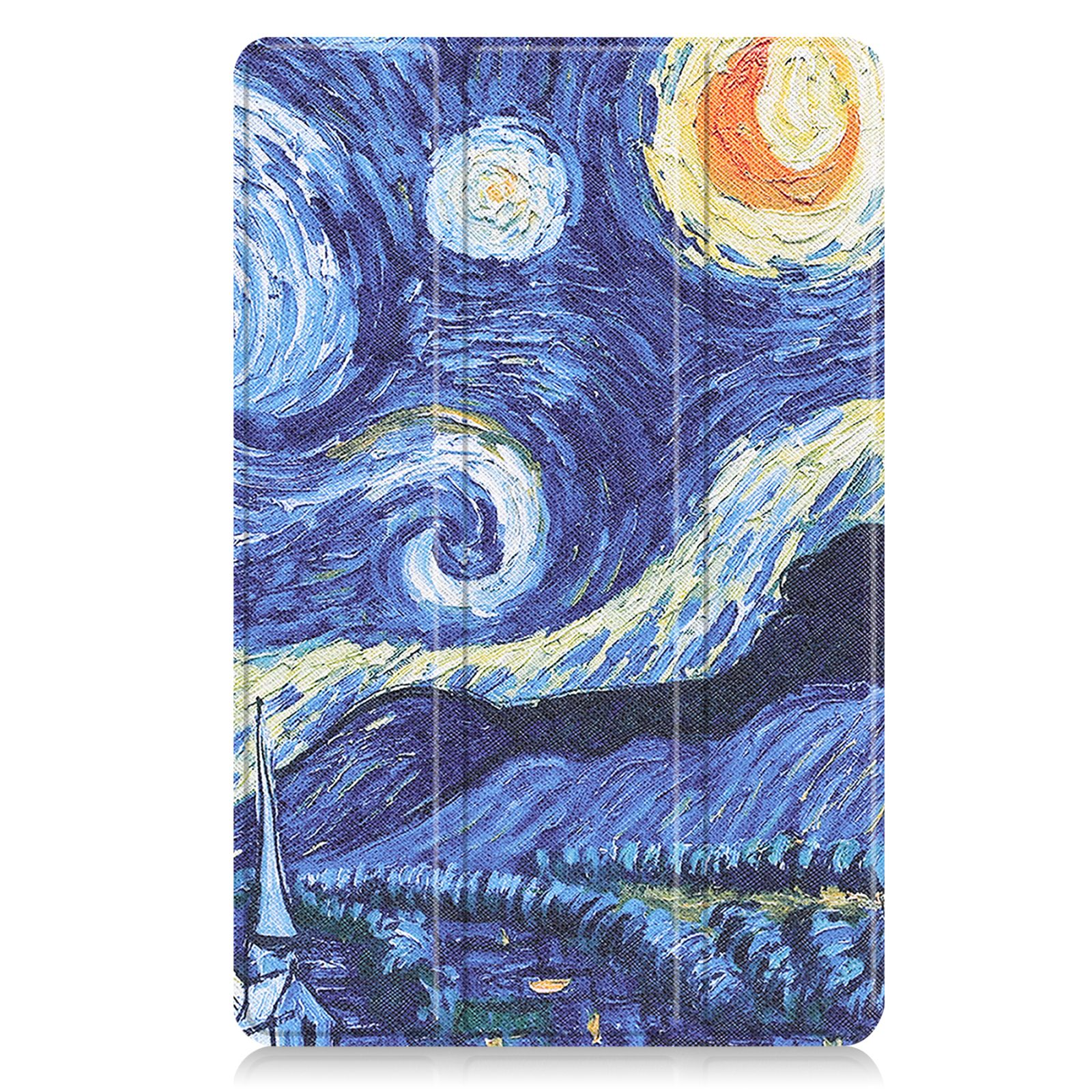 Tablethülle mit Van Gogh 'Sternennacht' Design.