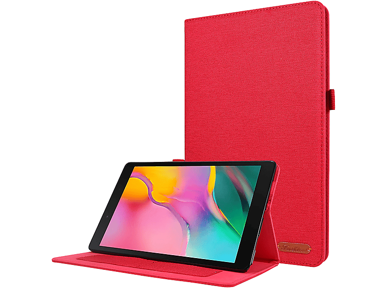 LOBWERK Hülle Schutzhülle Bookcover für Samsung Lite 8.7 Kunststoff, Rot Galaxy Zoll SM-T220 A7 SM-T225