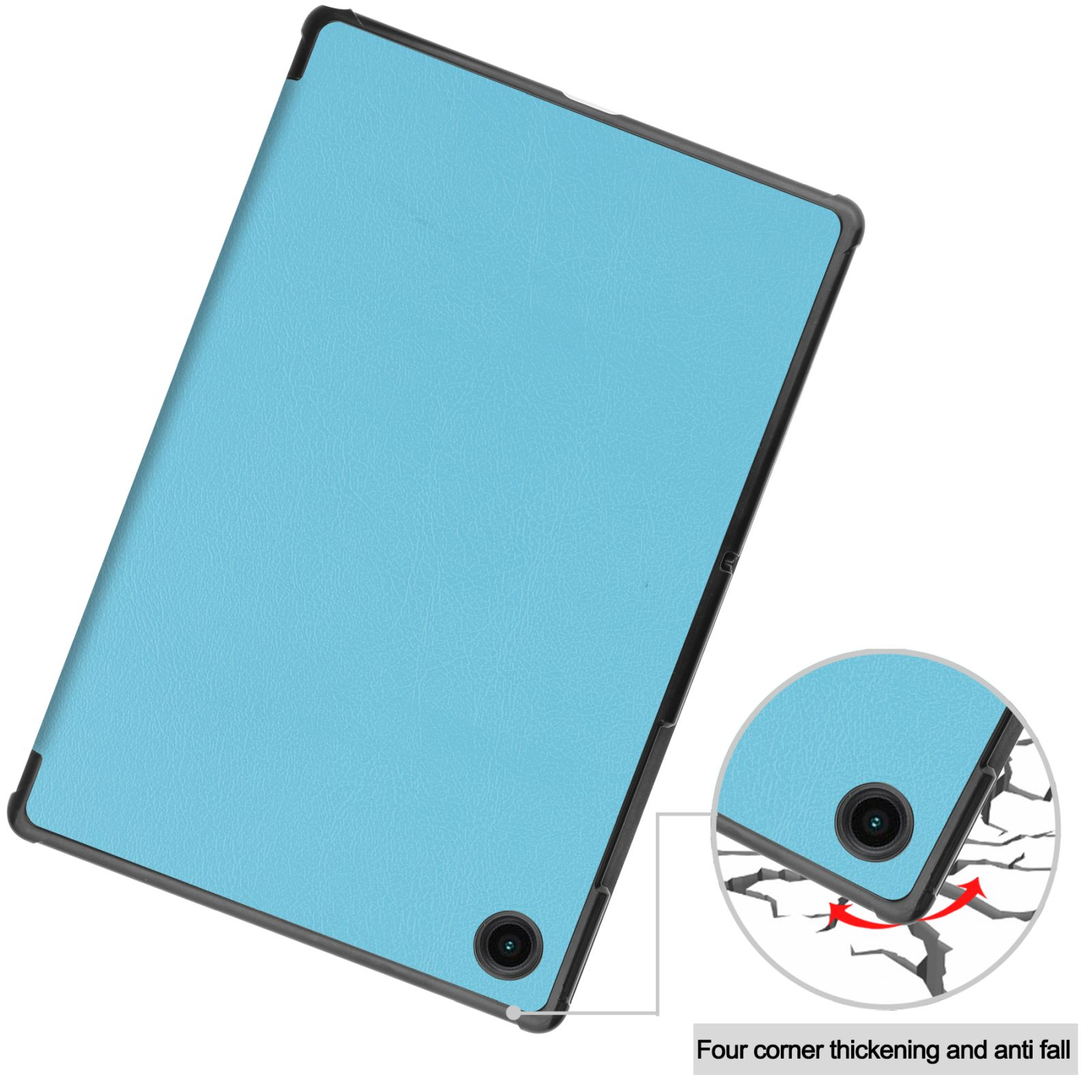 LOBWERK 2in1 (Schutzhülle Tab Case X205 10.5 Kunstleder, für + A8 SM-X200 Bookcover Hellblau Set Schutzglas) Zoll Samsung Galaxy