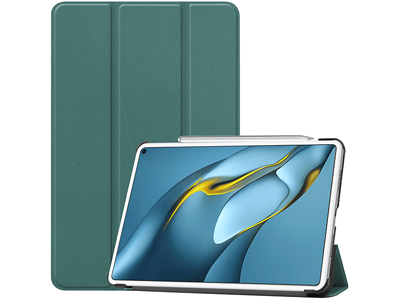 LOBWERK Hülle Schutzhülle Bookcover für Huawei MatePad Pro MRR-W29 2021 10.8 Zoll Kunstleder, Grün | Tablet Bookcover