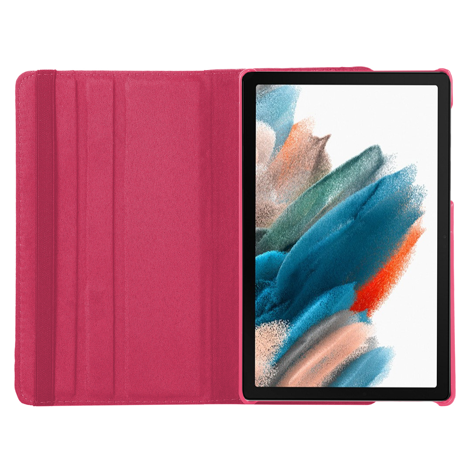 SM-X200 für Hülle Pink X205 Kunstleder, LOBWERK Galaxy Bookcover Tab Samsung Schutzhülle A8