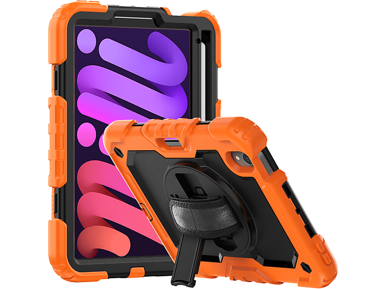 Kunststoff, für Schutzhülle Orange 6. Case Gen. Bookcover 6 2021 iPad 4in1 Mini 8.3 LOBWERK Apple