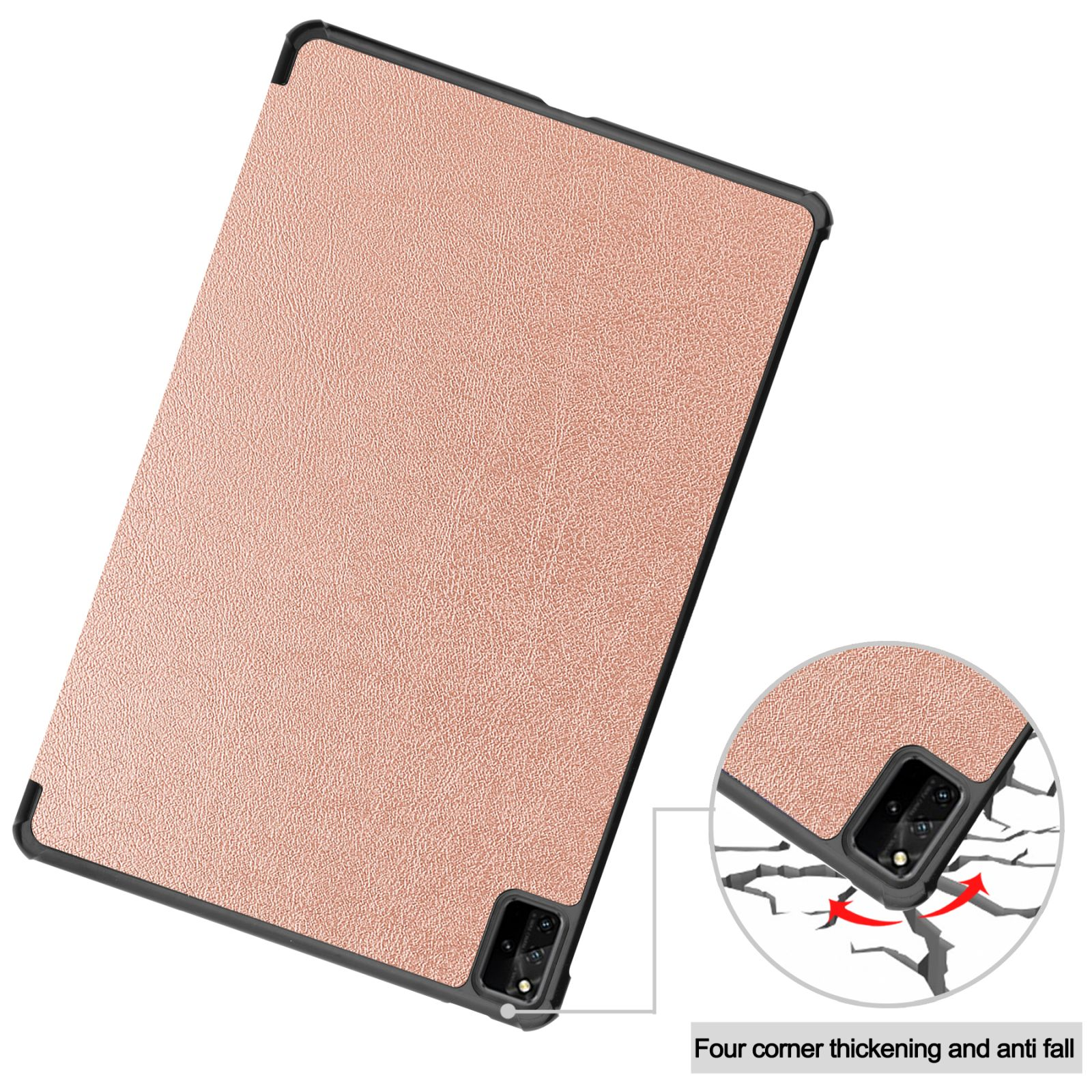 LOBWERK Hülle Schutzhülle Bookcover für 2021 Kunstleder, Pink Huawei Pro 12.6 MatePad