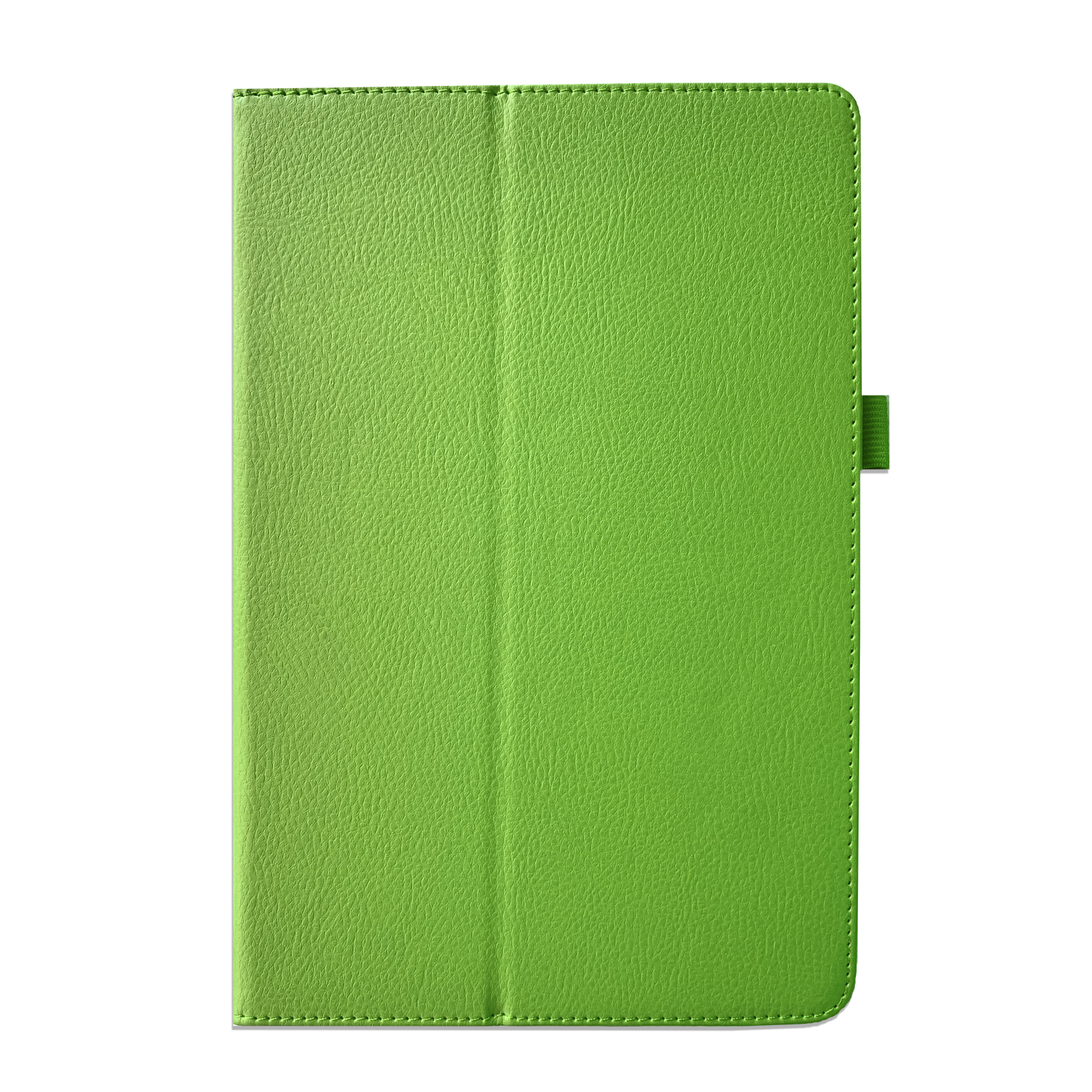Eine geschlossene, grüne Tablet-Hülle mit Magnetverschluss.