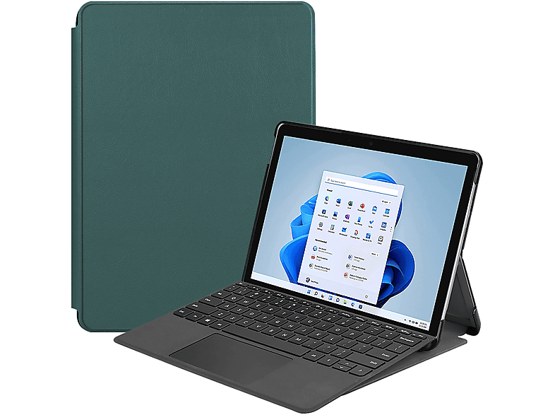 LOBWERK Zoll Pro Microsoft 8 Schutzhülle Grün Surface 13 Kunstleder, für Bookcover Hülle