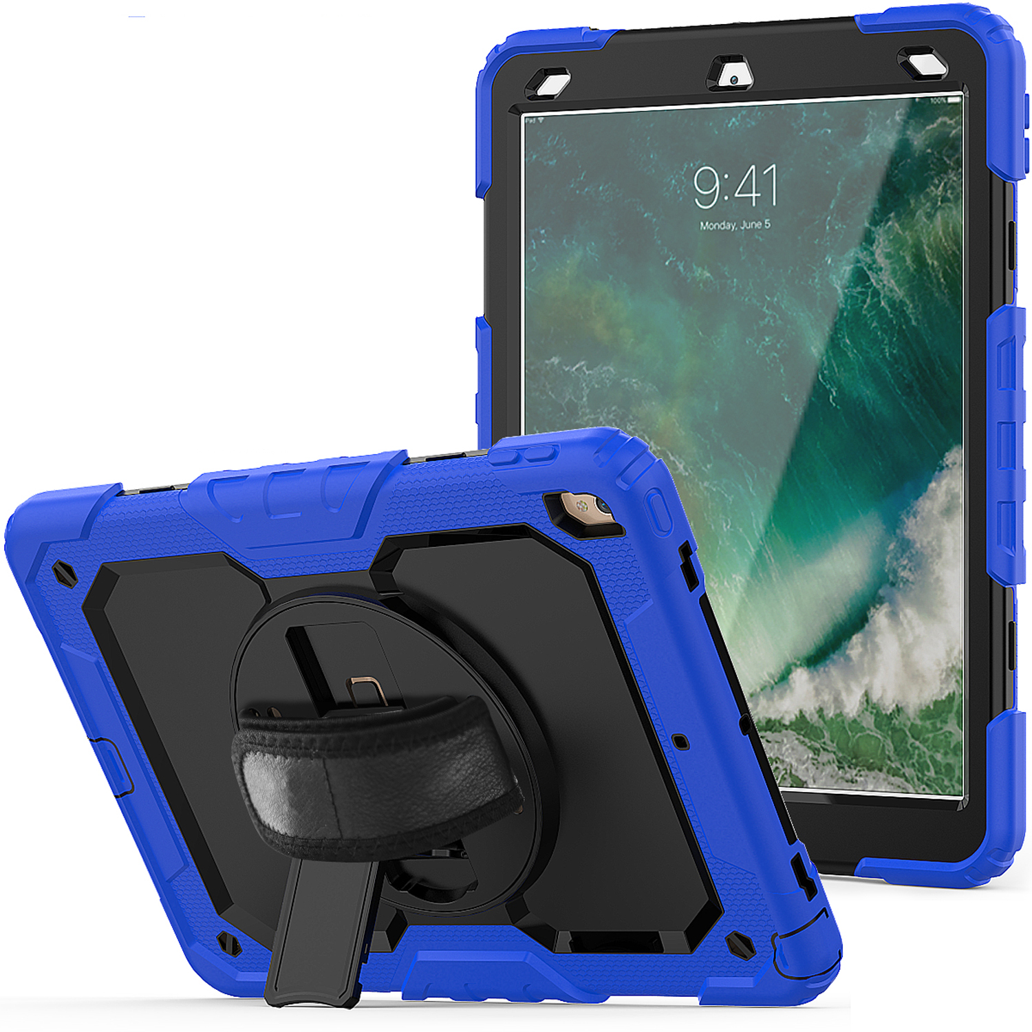Blau +Tragegurt 2019/2020/2021 Schutzhülle 10.2 10.2 Case Kunststoff, iPad Apple 4in1 Bookcover für LOBWERK