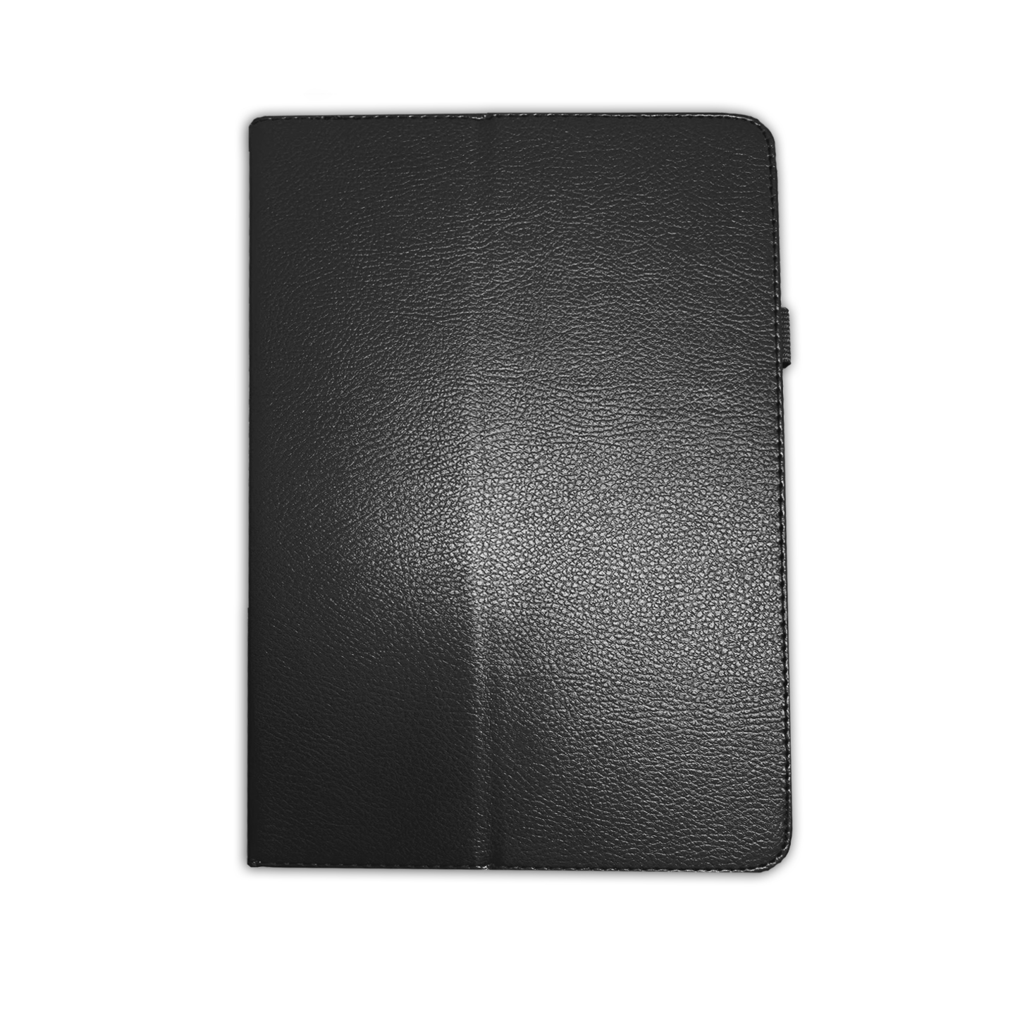 Schwarze Tablethülle. Geschlossenes Design, Textur-Look. Einfacher, schlichter Stil.
