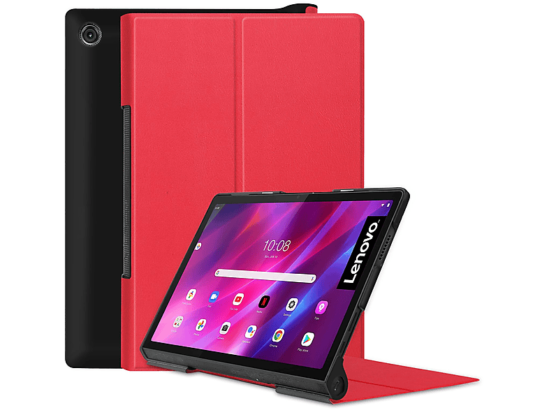 LOBWERK Hülle Schutzhülle 11 für Lenovo 11 Zoll Kunstleder, Tab 2021 Bookcover YT-J706F Yoga Rot