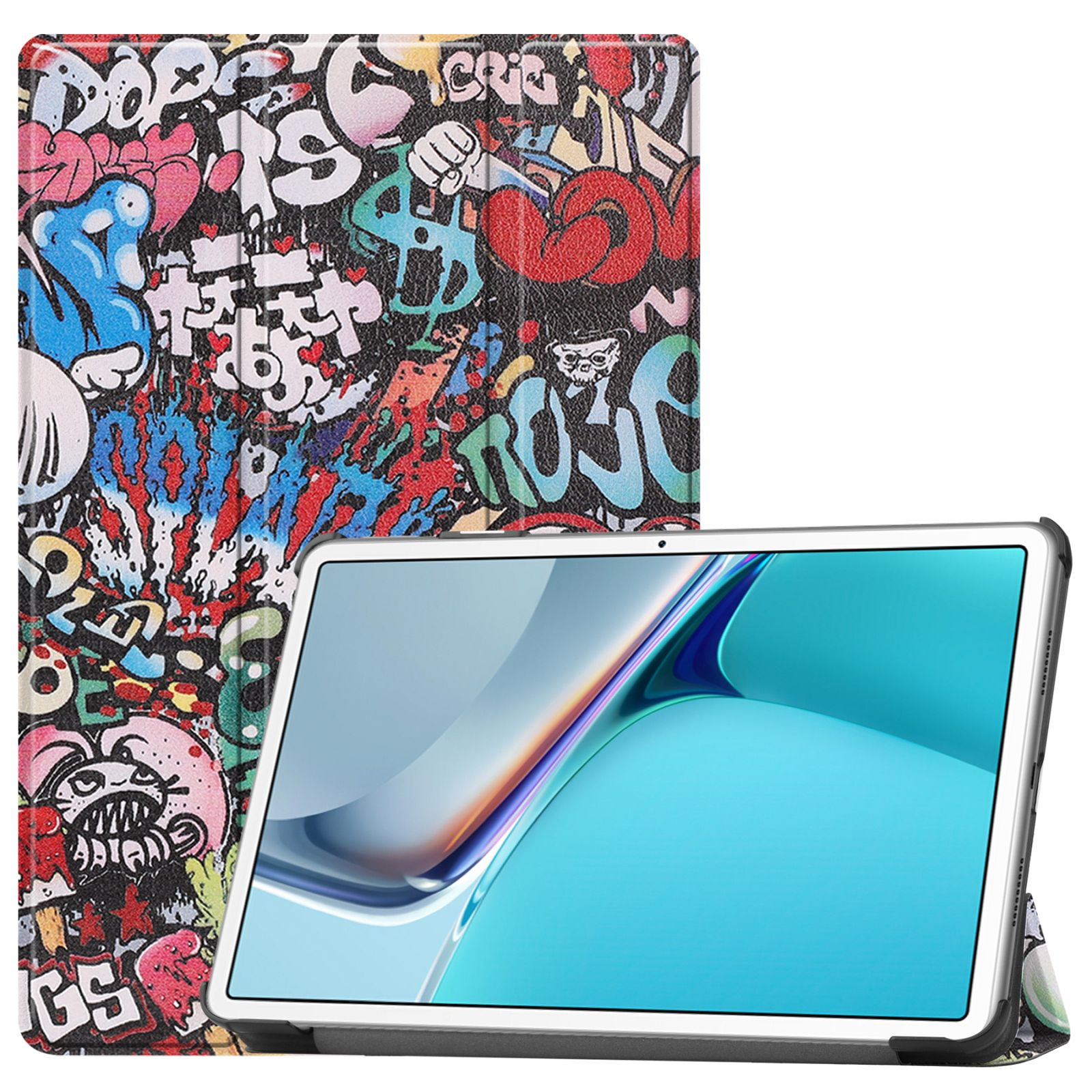LOBWERK Hülle Schutzhülle Bookcover für Huawei 11 2021 Mehrfarbig 11 Kunstleder, MatePad Zoll