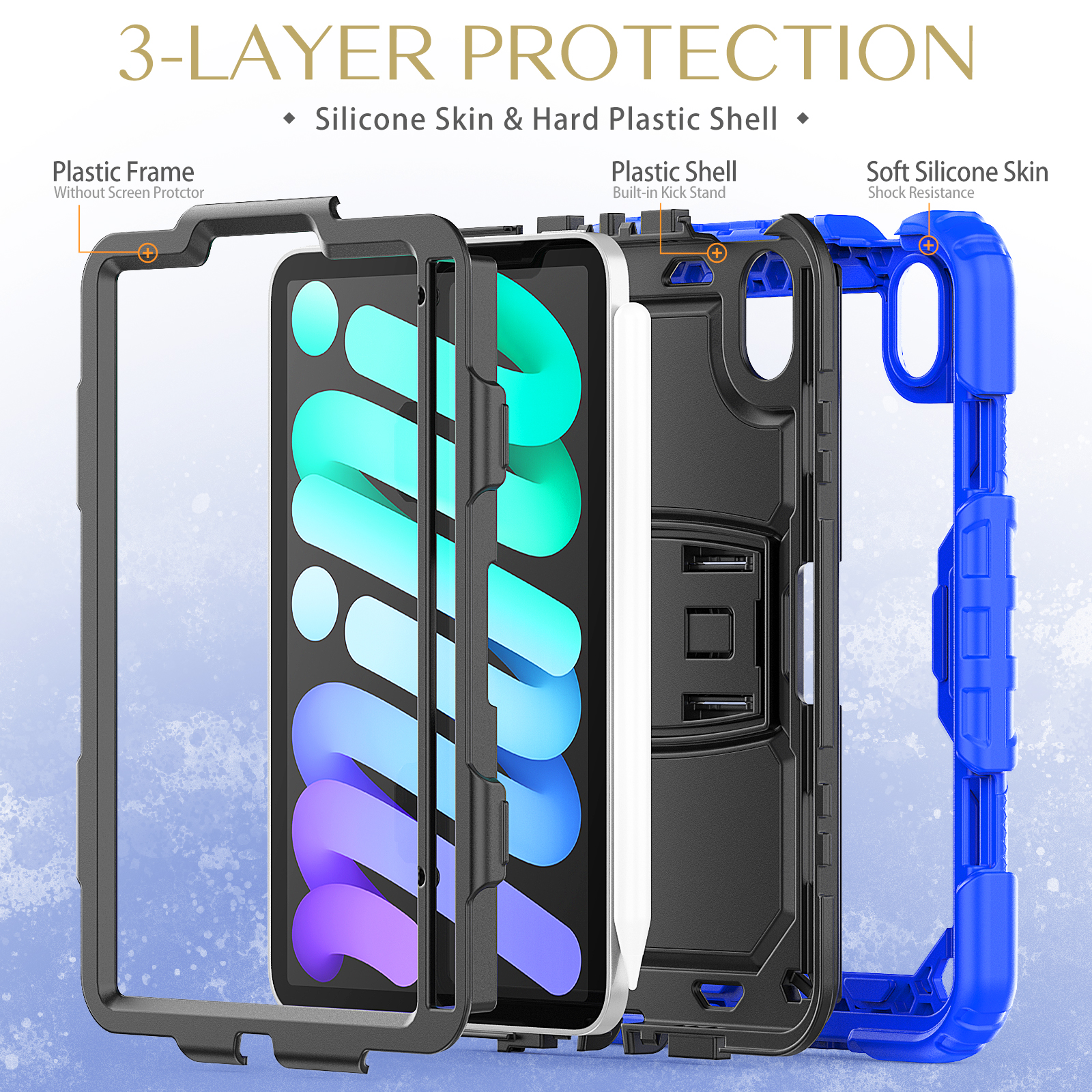 Backcover 6. Mini 2021 8.3 6 LOBWERK Generation Zoll Apple für Hülle Kunststoff, iPad Blau Schutzhülle