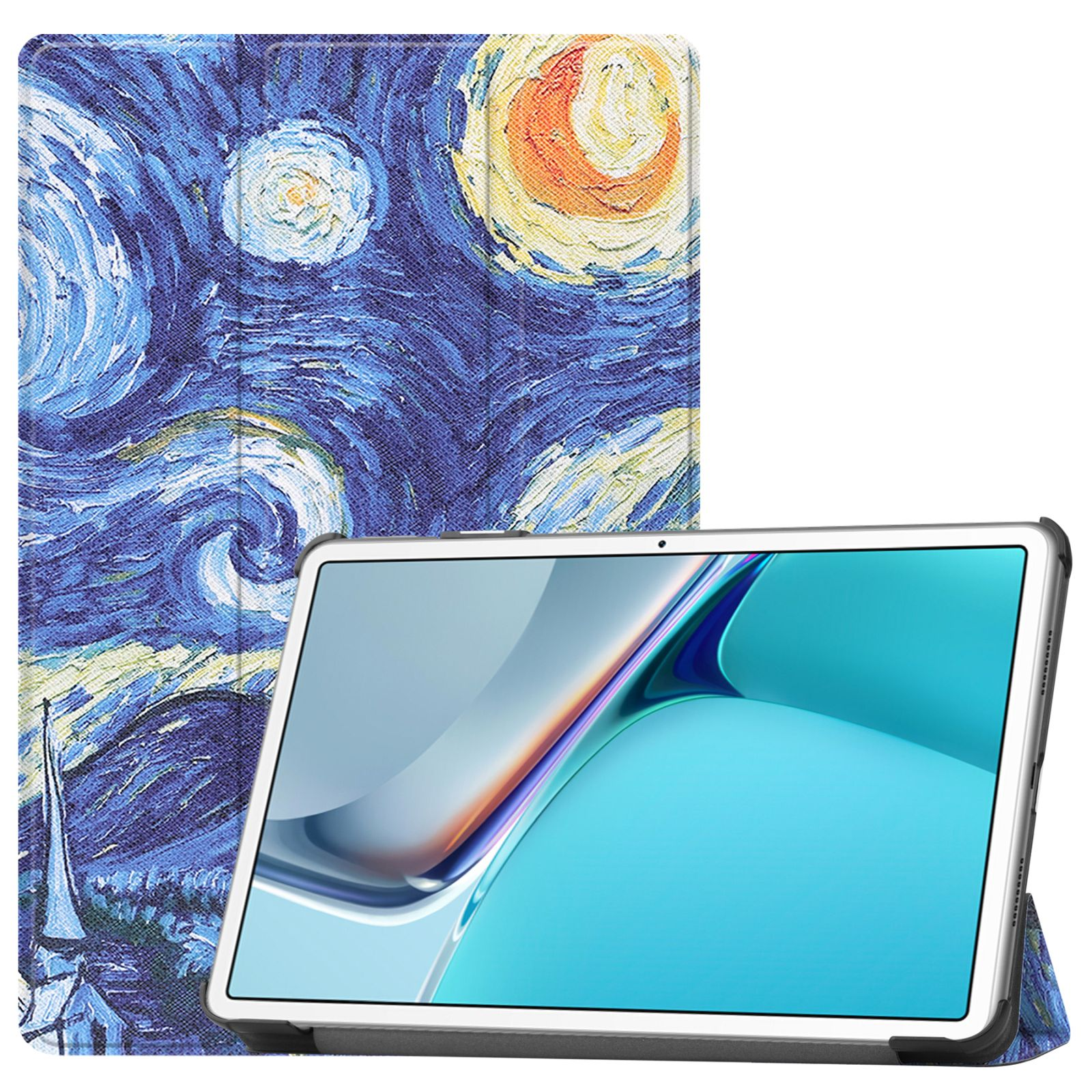 LOBWERK Hülle Schutzhülle Bookcover Huawei Kunstleder, 11 11 für Zoll MatePad 2021 Mehrfarbig