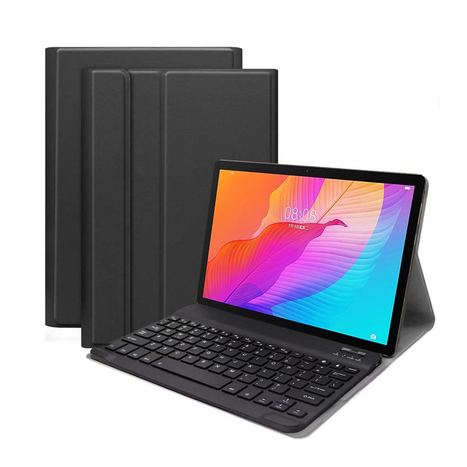 Matepad LOBWERK Bookcover + 6 T10/T10S (Bluetooth Set Huawei für Schutzhülle Cover) Schwarz Tastatur 2in1 Kunststoff, Honor