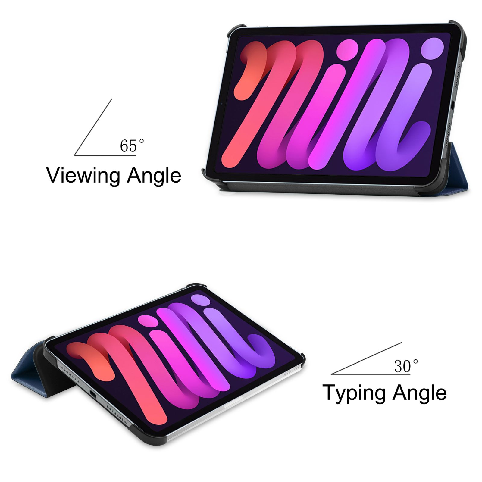 Zwei Tablets in Hüllen, die verschiedene Betrachtungs- und Tippwinkel zeigen.
