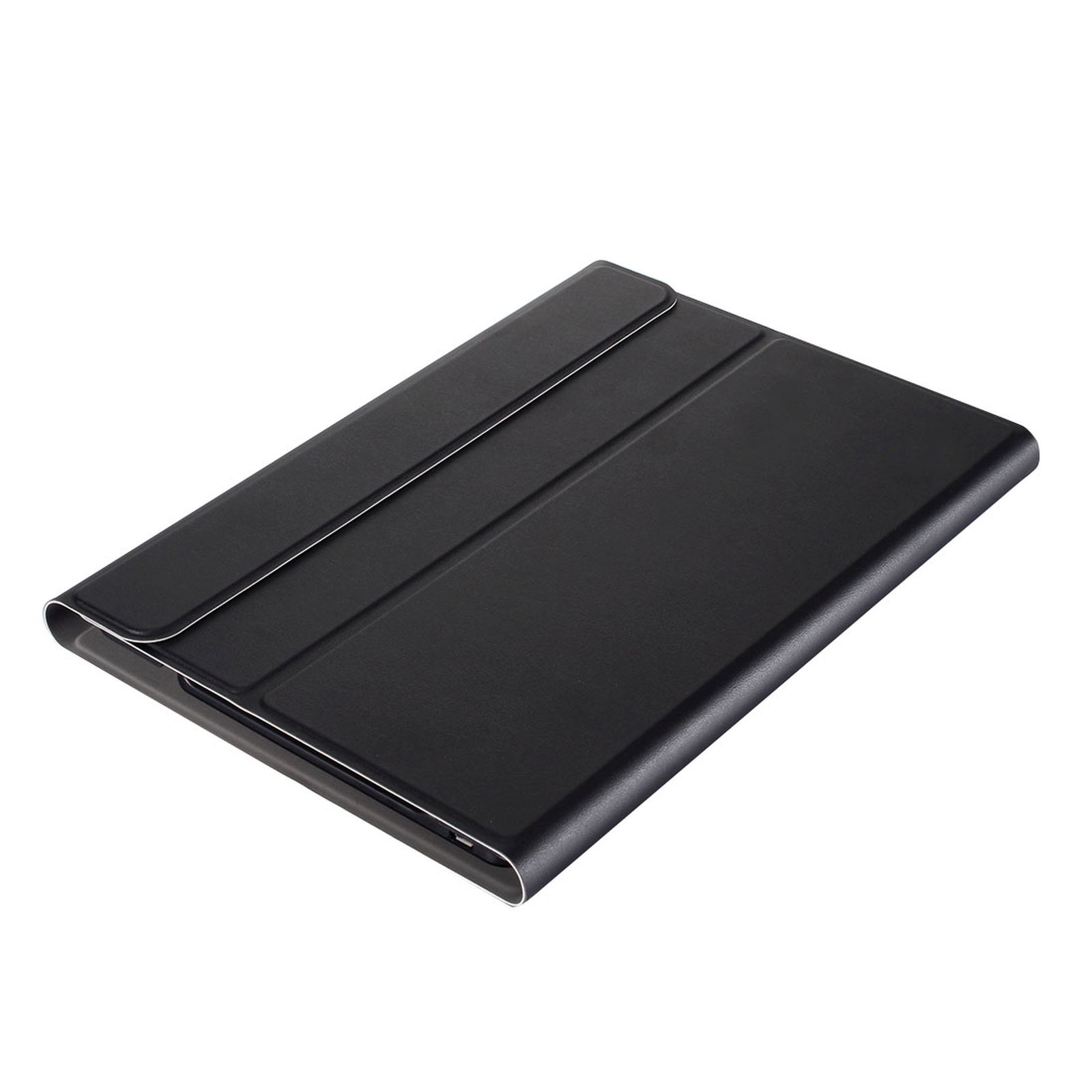 Schwarze Tablethülle mit Magnetverschluss.