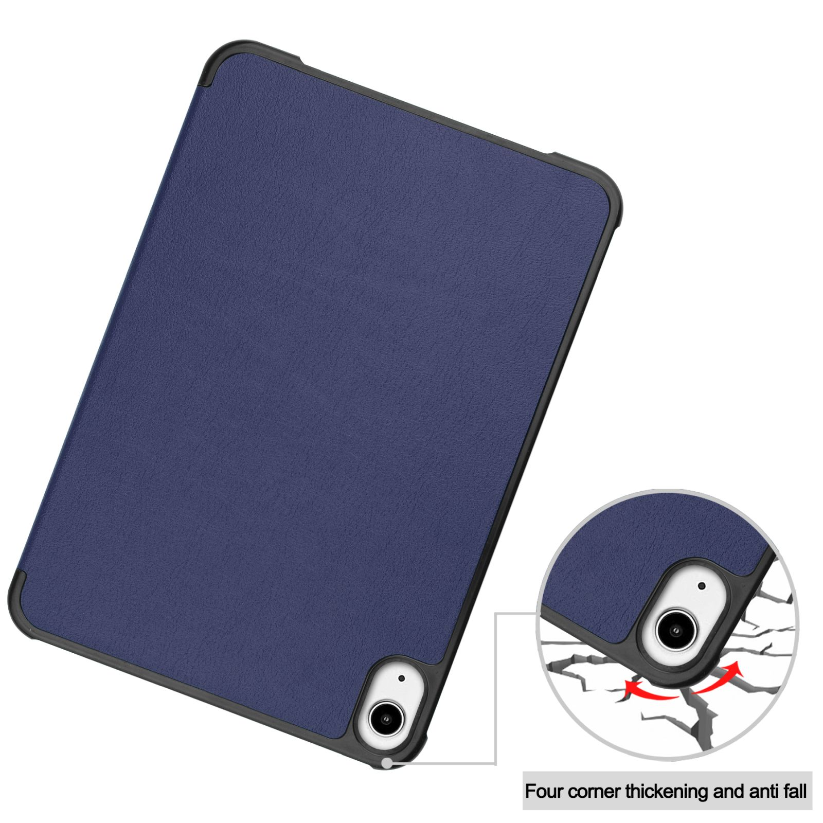 Marineblaue Tablet-Hülle mit vier Eckverdickungen und Anti-Fall-Design.