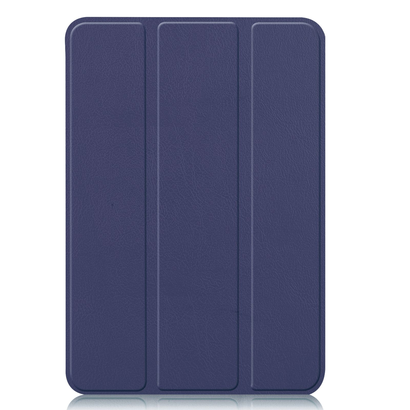 Geschlossene Tablet-Hülle, blau mit strukturierter Oberfläche.