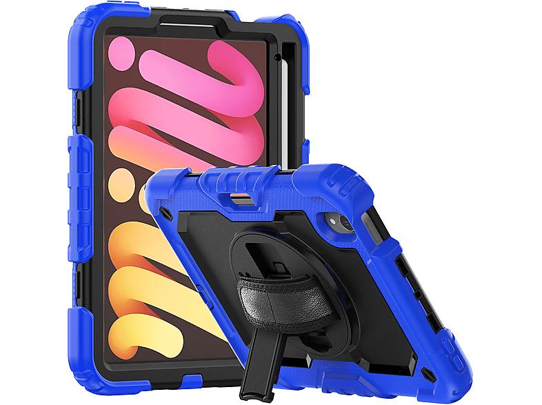 BATYUE IPad Mini 6 Hülle Für Kids – Mit 360° Drehbarer Handschlaufe, Ständer & Stifthalter, Sturzsicher (8,3 Zoll, Bunt Pink)