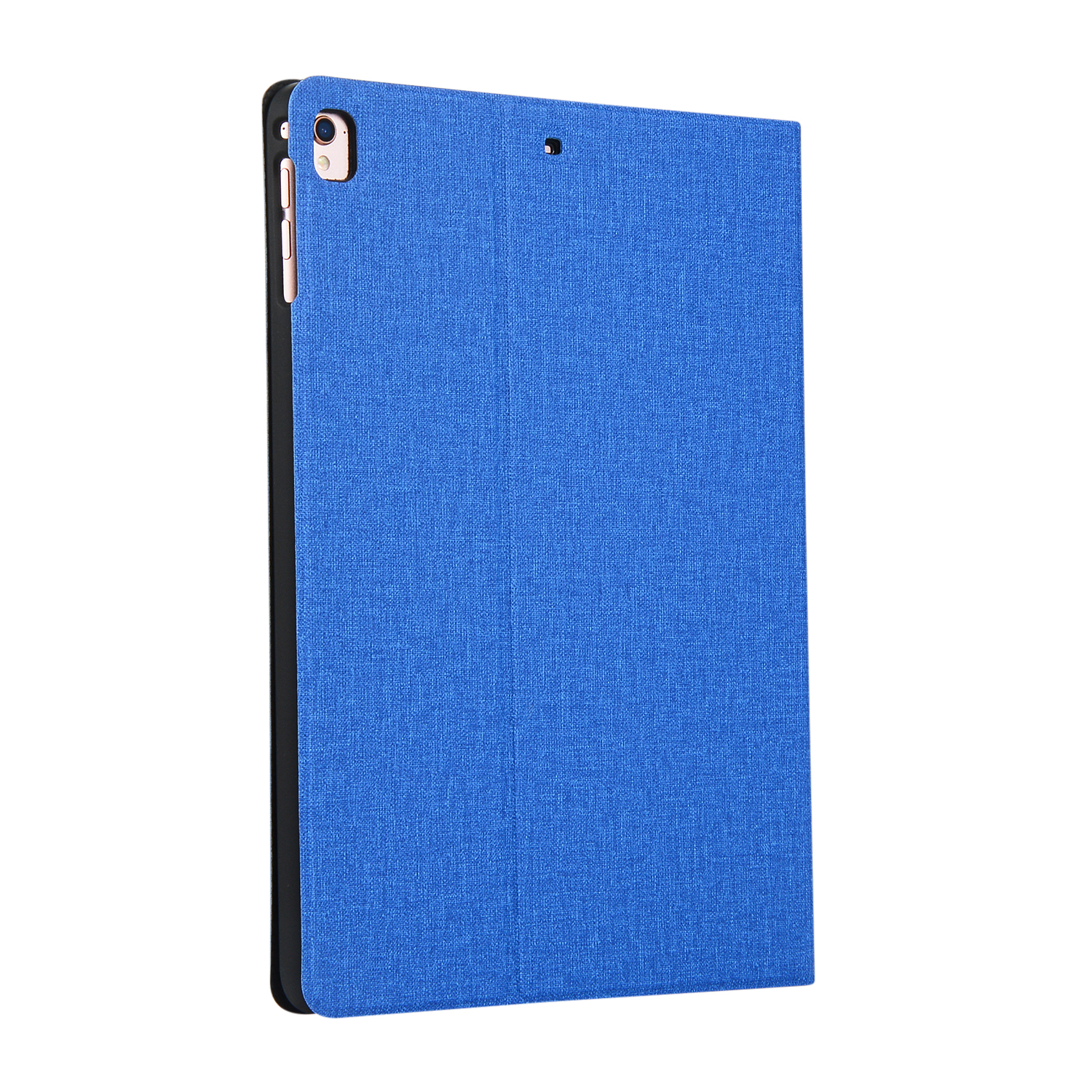 Eine blaue Tablethülle. Das Tablet befindet sich im Hochformat und ist blau.