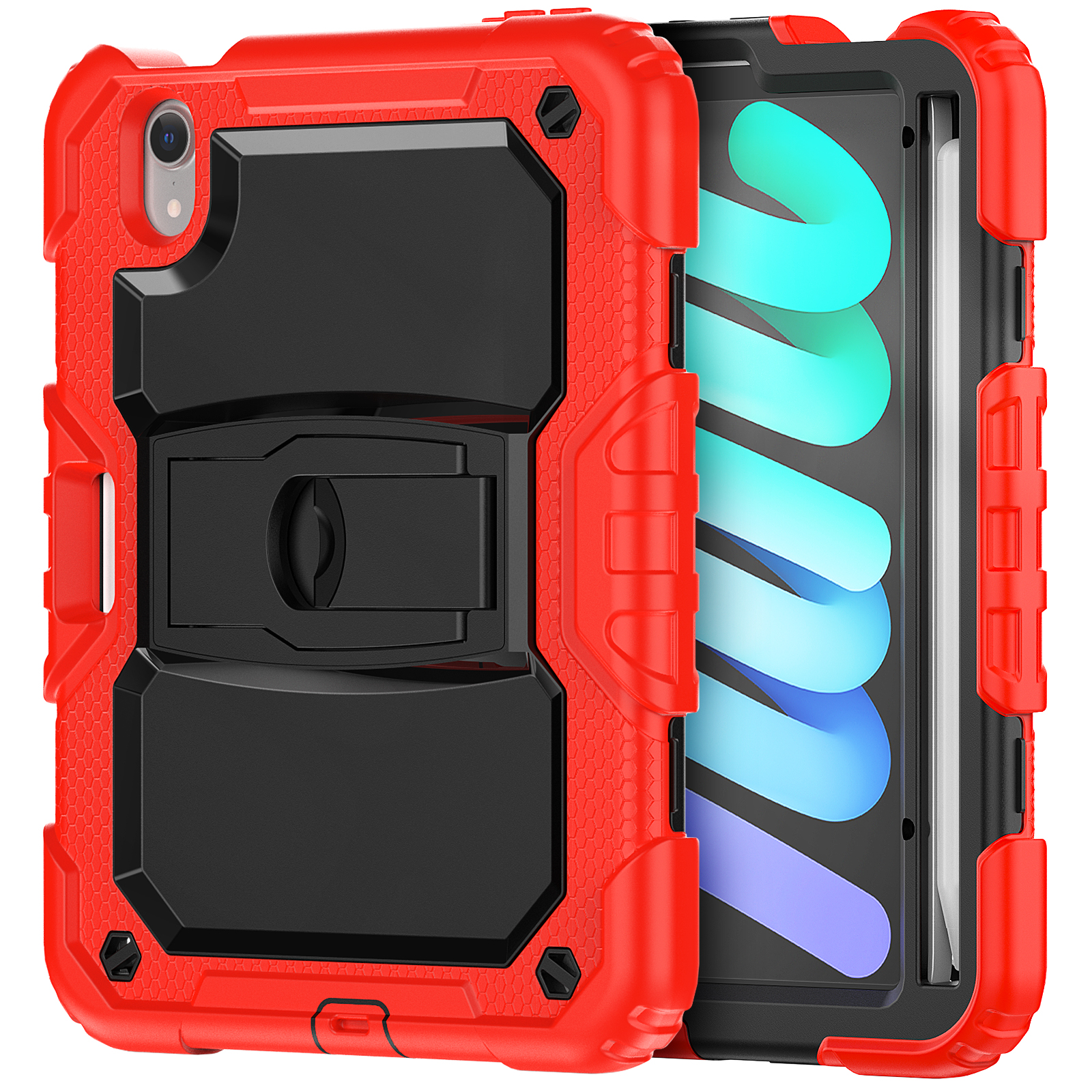 LOBWERK Hülle Schutzhülle Backcover für Mini Apple Generation 6 Rot 2021 8.3 iPad Zoll Kunststoff, 6