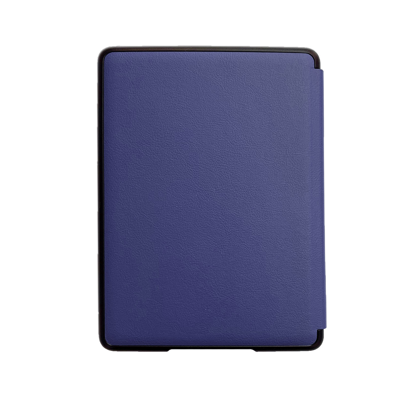 Blaue Leder-Tablethülle. Vorderansicht, geschlossen.