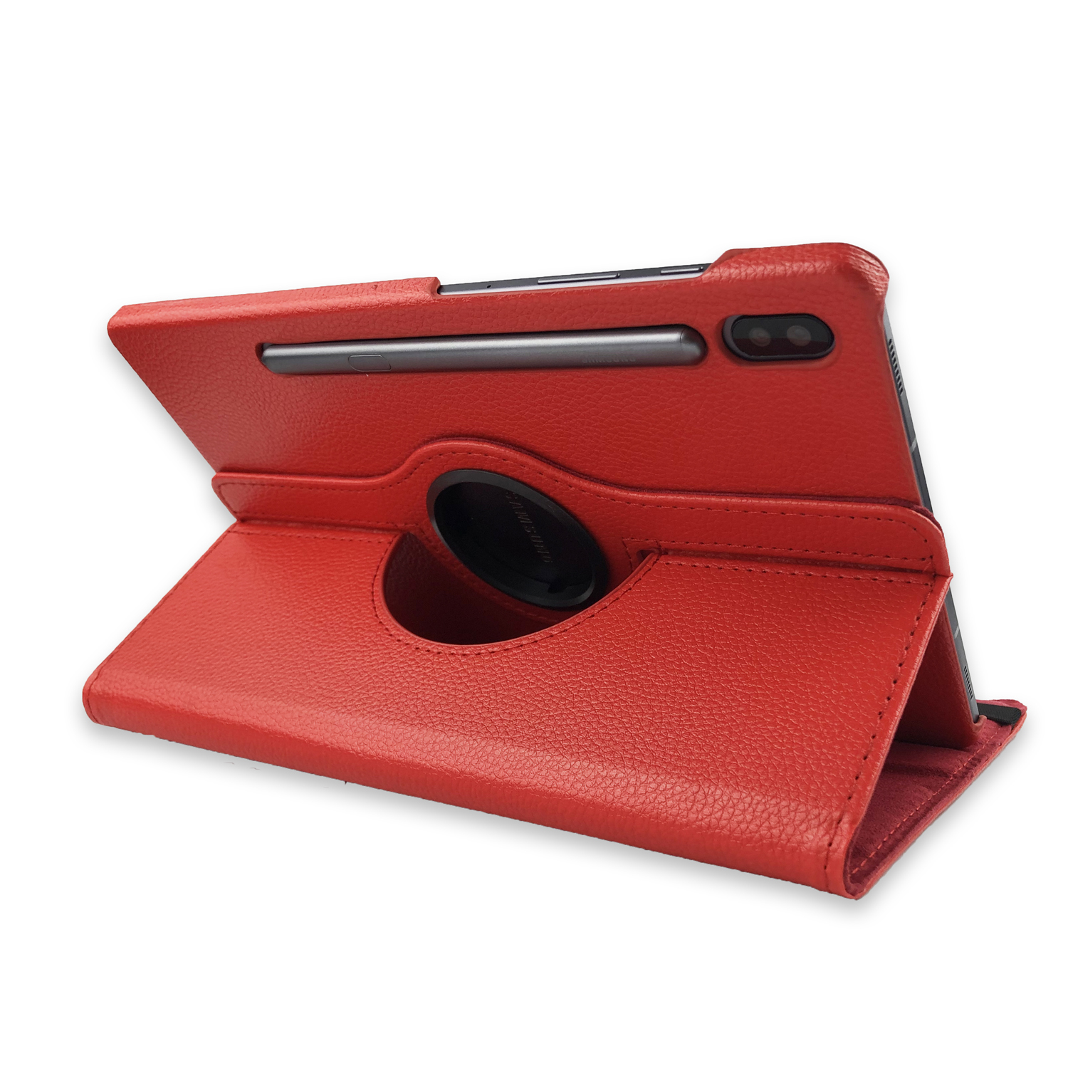 Bookcover S7 Samsung Tab Tab LOBWERK SM-T730 FE T970 S7+ X800 Plus Hülle Schutzhülle für T975 S Kunstleder, Rot