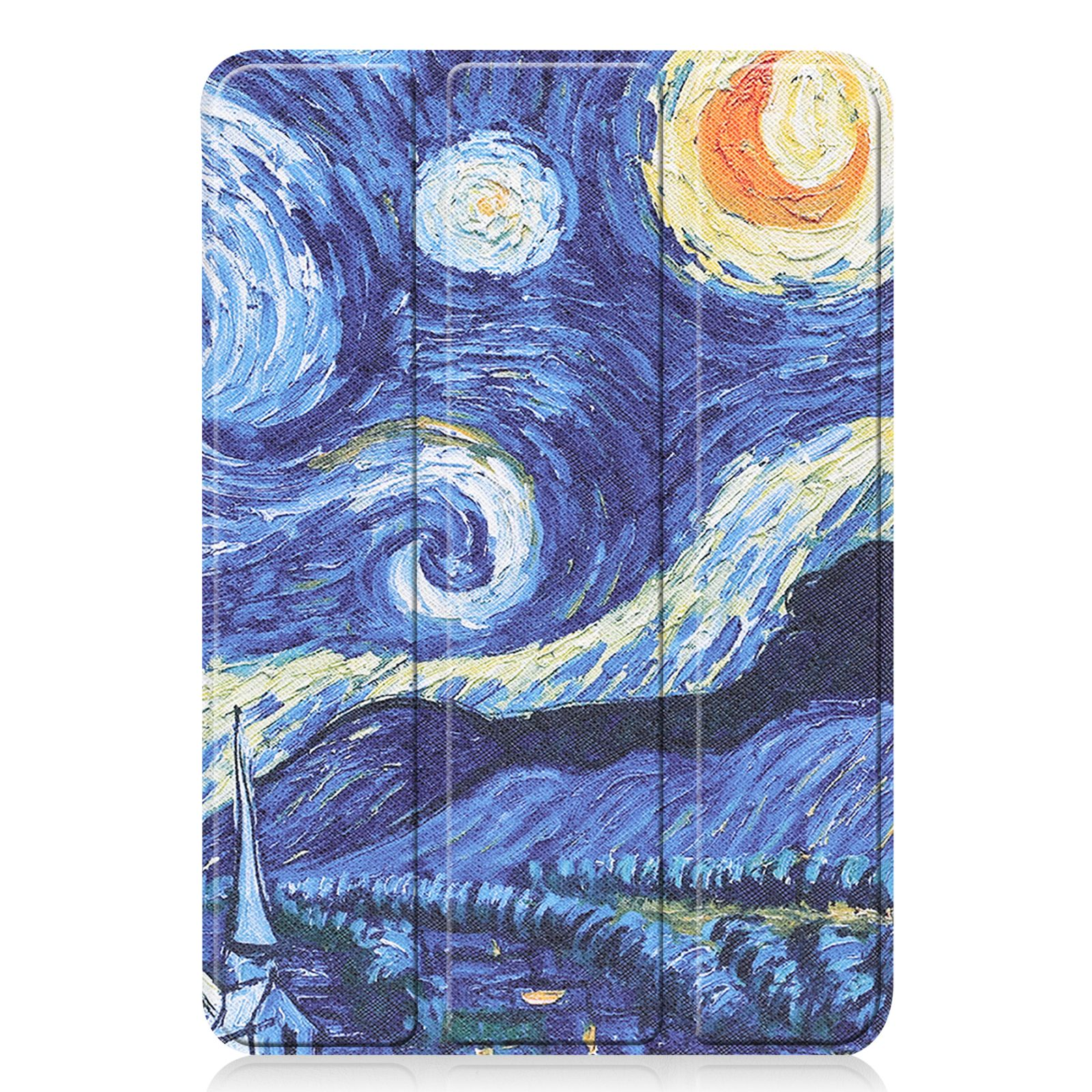 Tablet-Hülle mit Van Goghs Sternennacht-Kunstdruck.