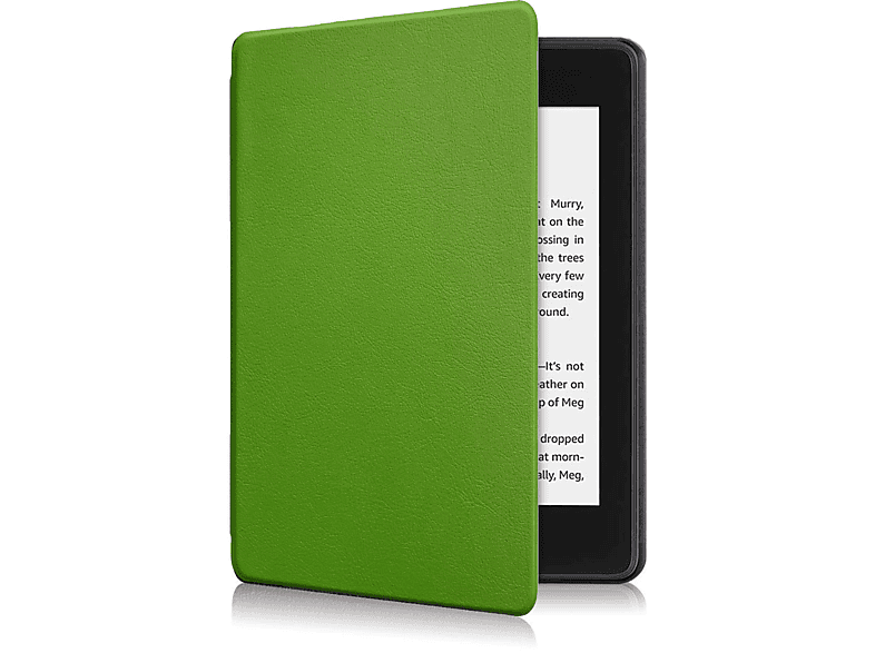 LOBWERK Hülle Schutzhülle Bookcover für Amazon Kindle Paperwhite 2021 11. Generation 6.8 Zoll Kunstleder, Grün