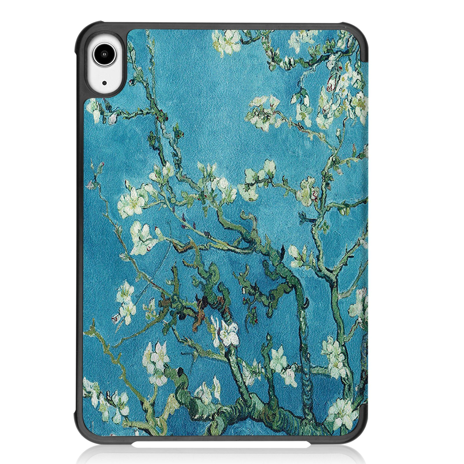 Tablet in Hülle. Hülle mit Van Gogh-Gemälde. Die Hülle ist geöffnet.