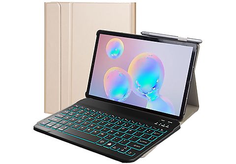 LOBWERK 2in1 Set (Bluetooth Tastatur + Cover) Schutzhülle Bookcover für  Samsung Galaxy Tab S5e T720 T725 Kunststoff, gold | SATURN