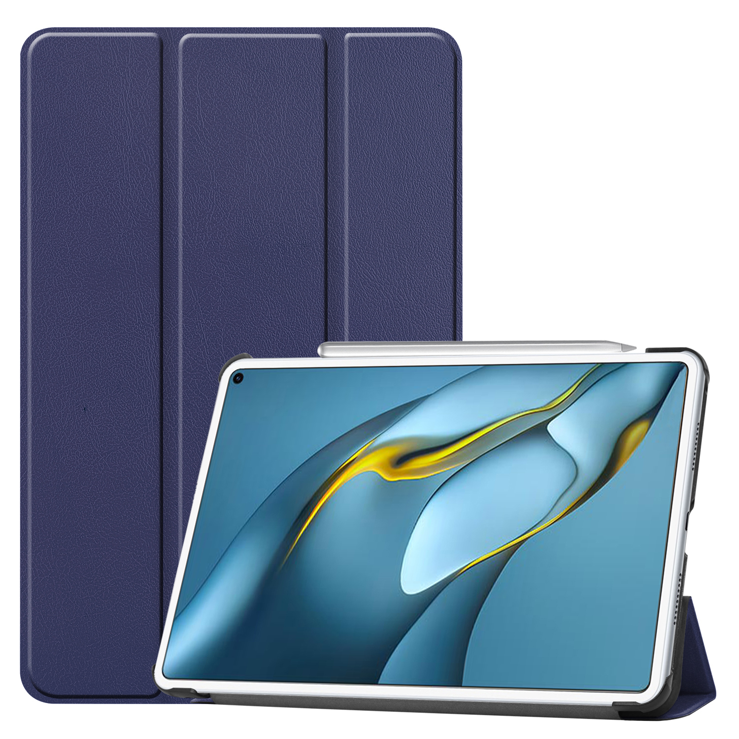 für LOBWERK MRR-W29 Blau 2021 Huawei Zoll Bookcover Kunstleder, Pro 10.8 MatePad Schutzhülle Hülle