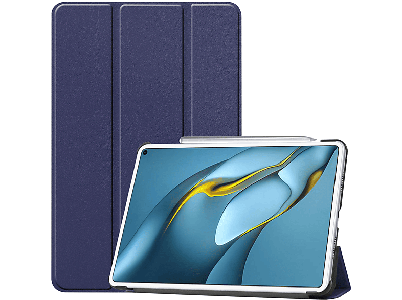 LOBWERK Hülle Schutzhülle Bookcover für Huawei MatePad Pro MRR-W29 2021 10.8 Zoll Kunstleder, Blau
