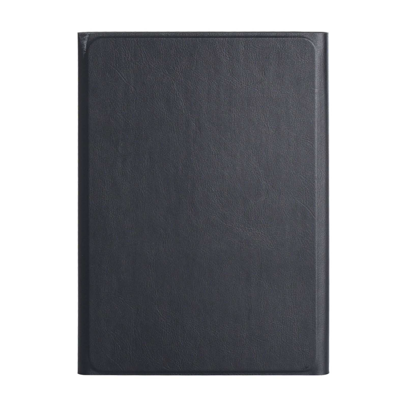 Schwarze Tablethülle. Die Hülle ist geschlossen und schlicht. Die Textur ist sichtbar.