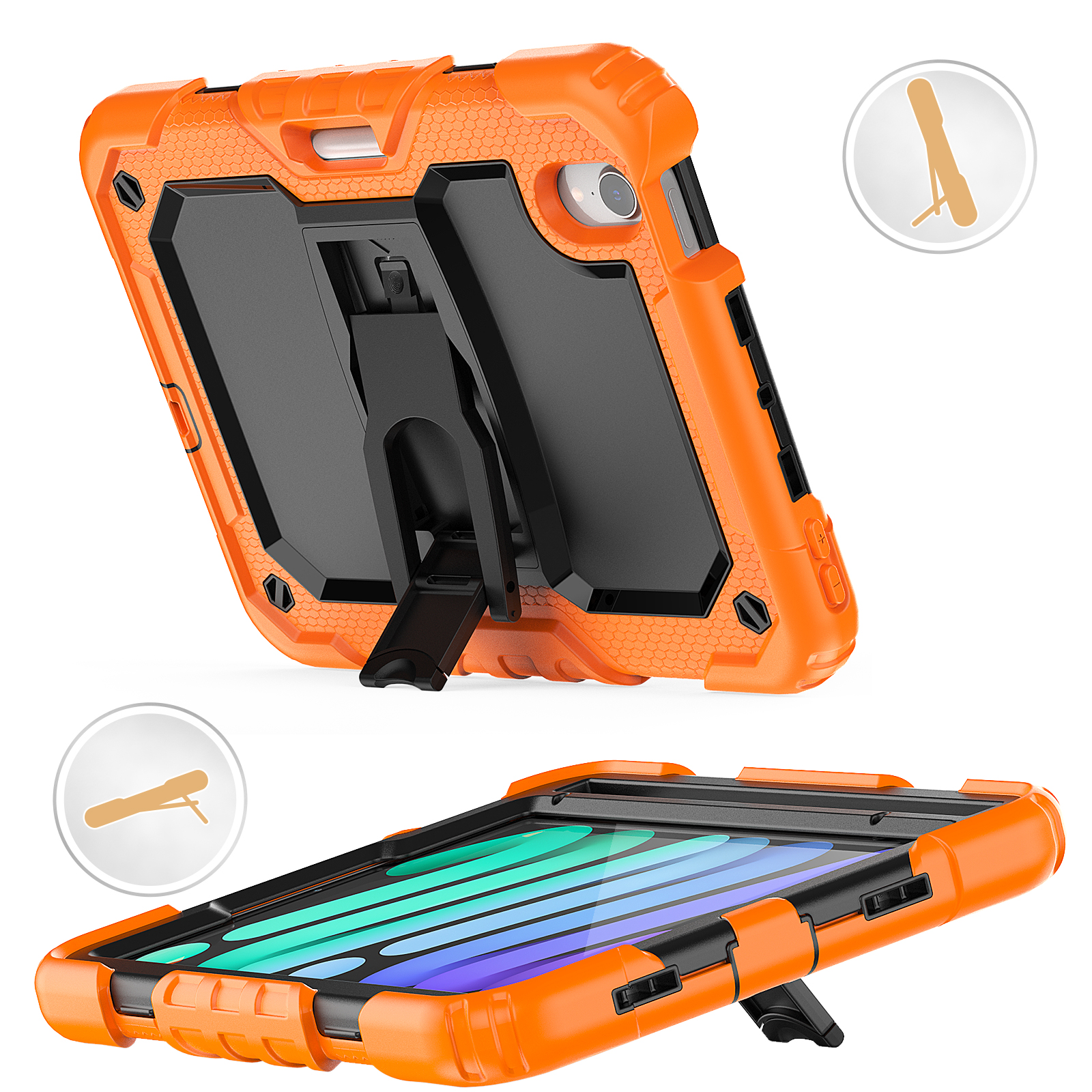 Backcover Apple Schutzhülle Kunststoff, LOBWERK 8.3 6 Zoll Mini Generation Hülle 6. für 2021 Orange iPad