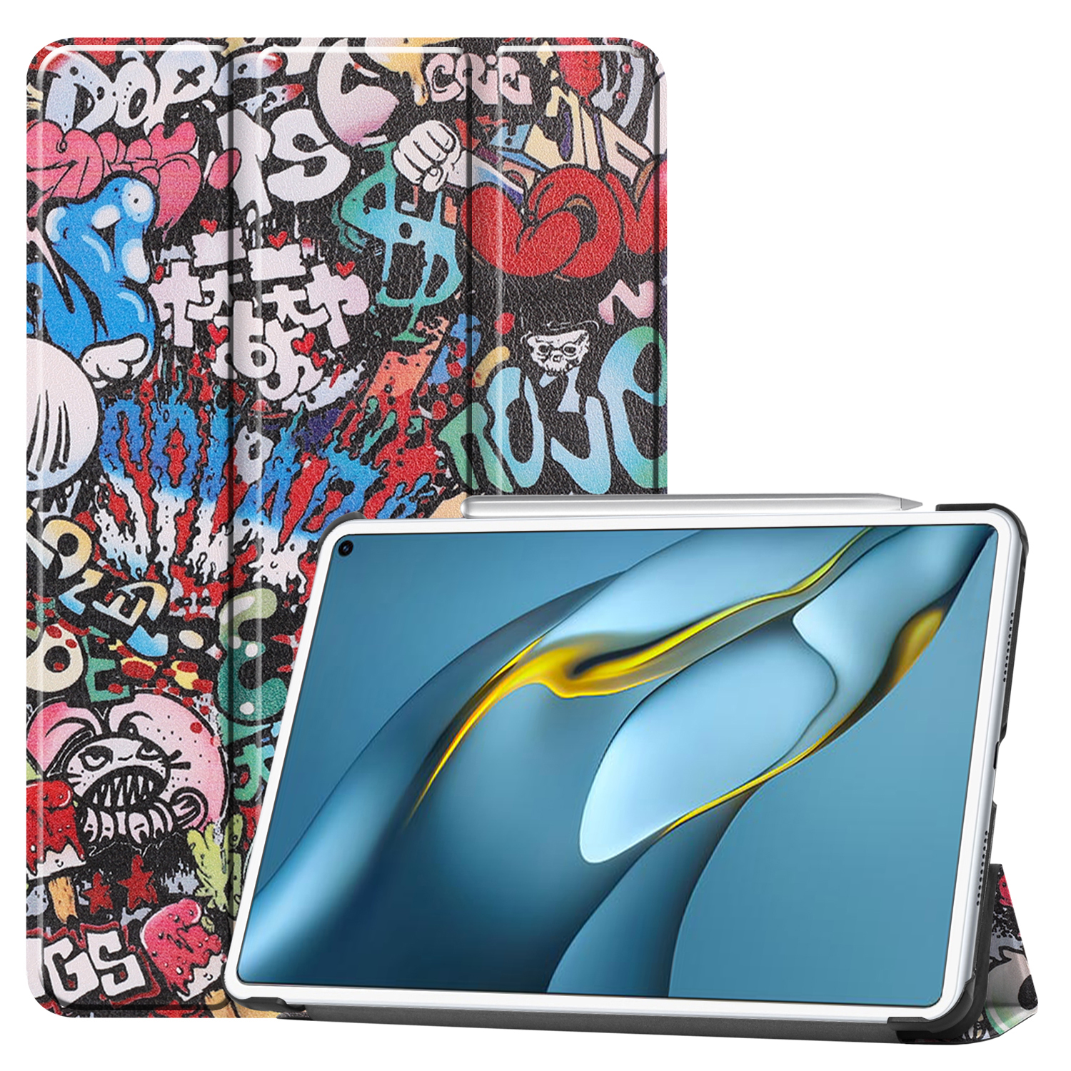 10.8 MRR-W29 Mehrfarbig Huawei MatePad 2021 Bookcover Zoll für Hülle Pro Schutzhülle Kunstleder, LOBWERK