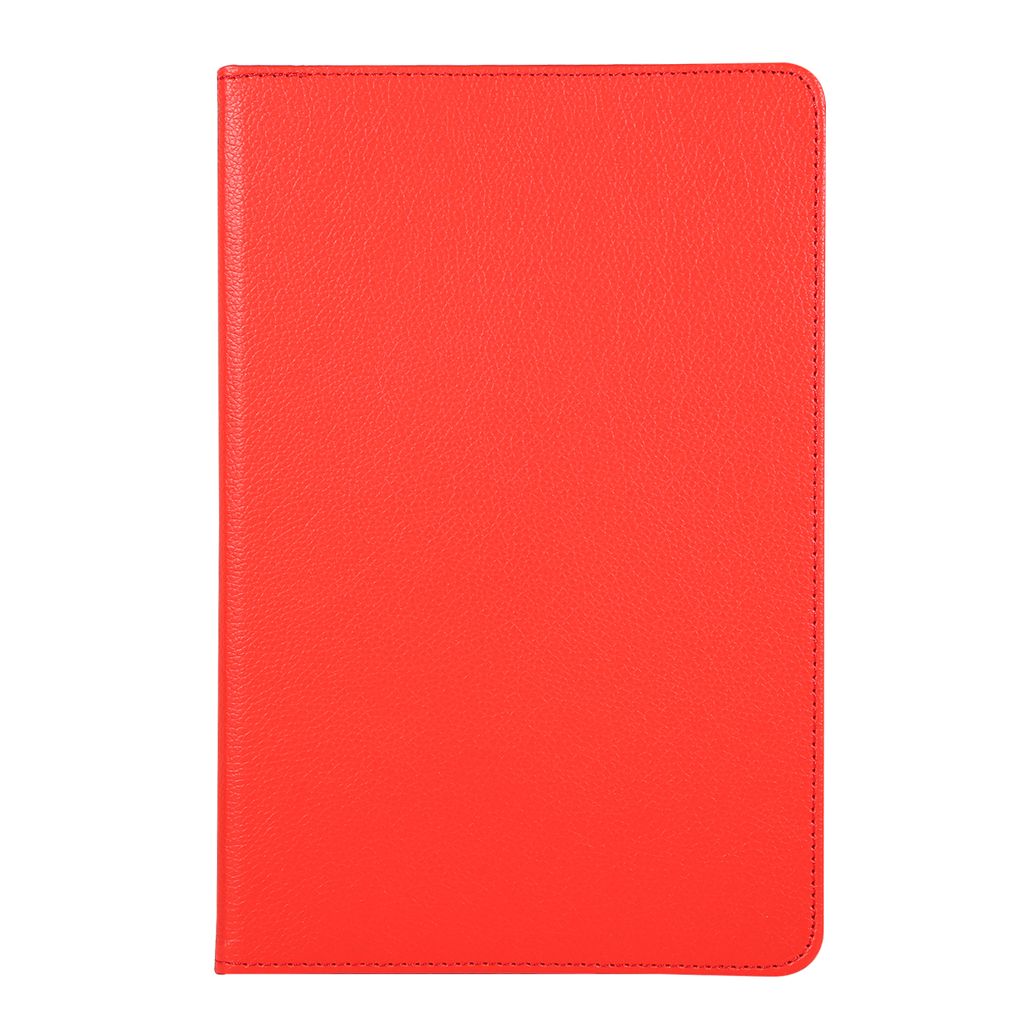 Eine leuchtend rote, lederartige Tablet-Hülle mit einer einfachen, strukturierten Oberfläche.