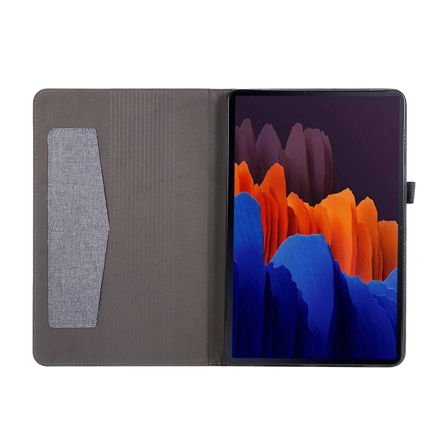 Bookcover für Galaxy Tab Samsung Schutzhülle Kunststoff, S7 SM-T870/T875/X700 Hülle LOBWERK Grau