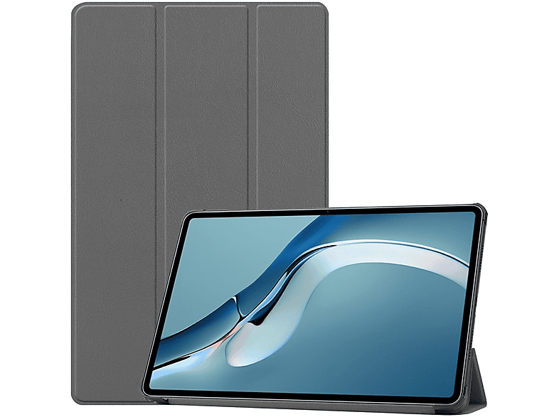 LOBWERK Hülle Schutzhülle Bookcover für Huawei MatePad Pro 2021 12.6 Kunstleder, Grau