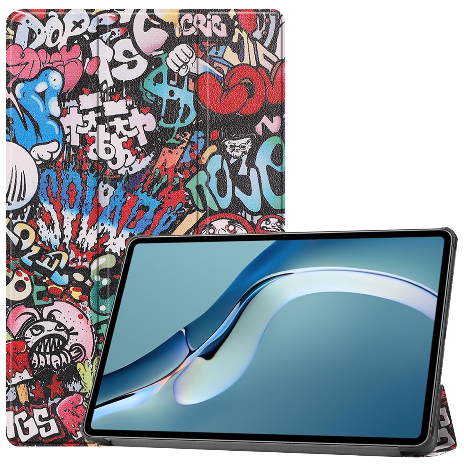 Bookcover 2021 Huawei MatePad 12.6 Kunstleder, Hülle für Pro Mehrfarbig LOBWERK Schutzhülle