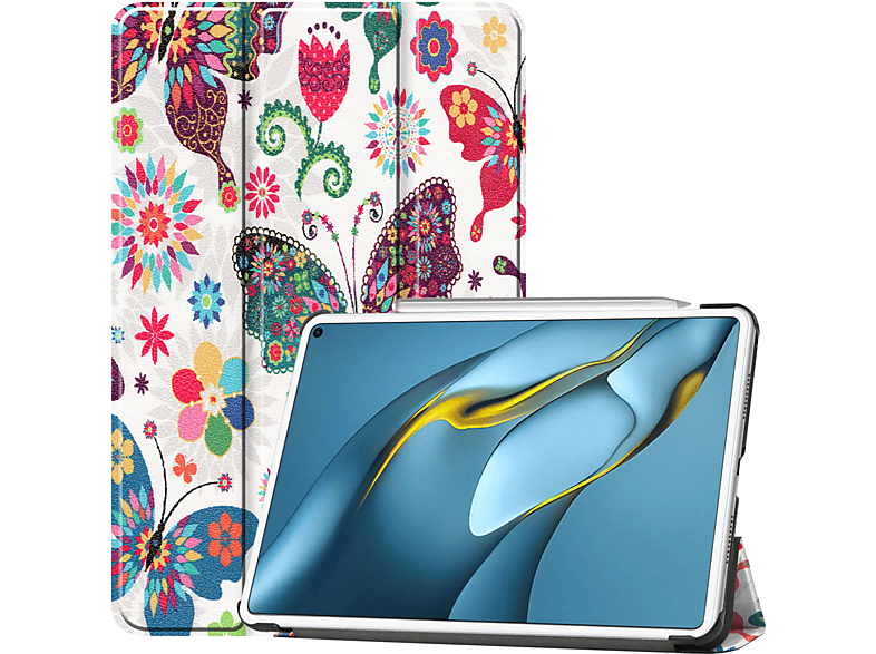 LOBWERK Hülle Schutzhülle Bookcover für Huawei MatePad Pro MRR-W29 2021 10.8 Zoll Kunstleder, Mehrfarbig